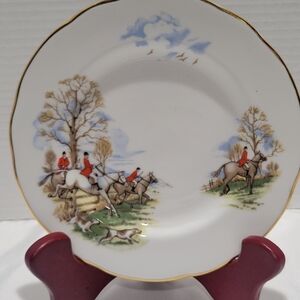 Equestrian bone china 6 1/2 " Duchess England desert plates Fox Hunt Horses